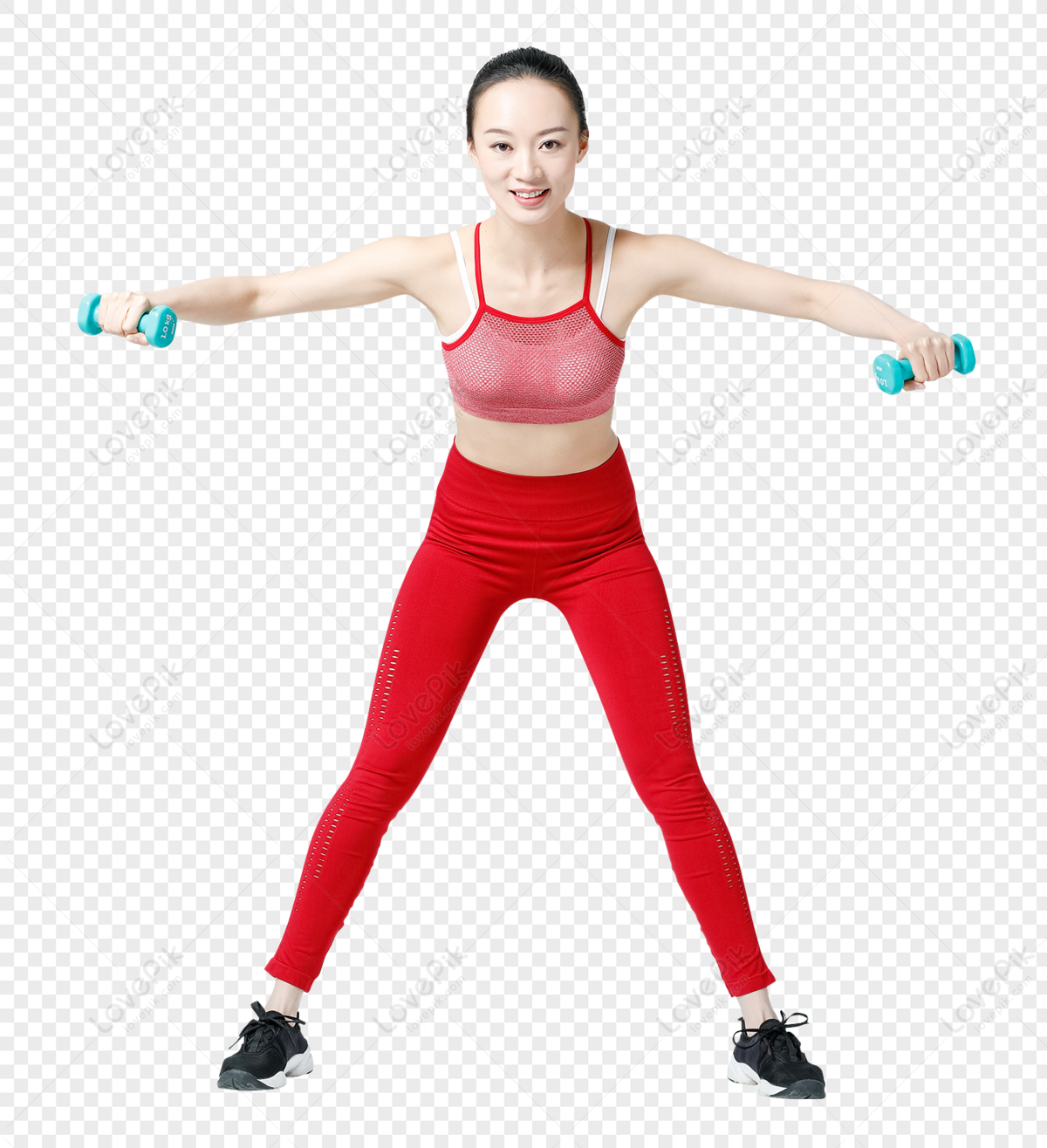 Bodybuilding Women Hold Dumb Bell Sports Pictures, Light Simple, Red Woman,  Light Red PNG Image And Clipart Image For Free Download - Lovepik