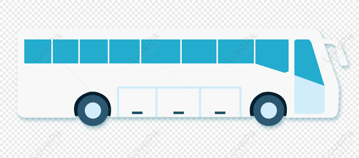 Bus, blue bus, blue light, material png transparent background