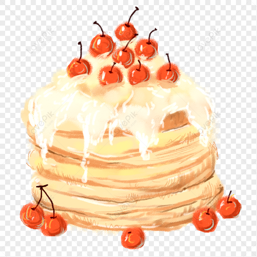 desenho de pedaço de bolo em prato com cereja [download] - Designi