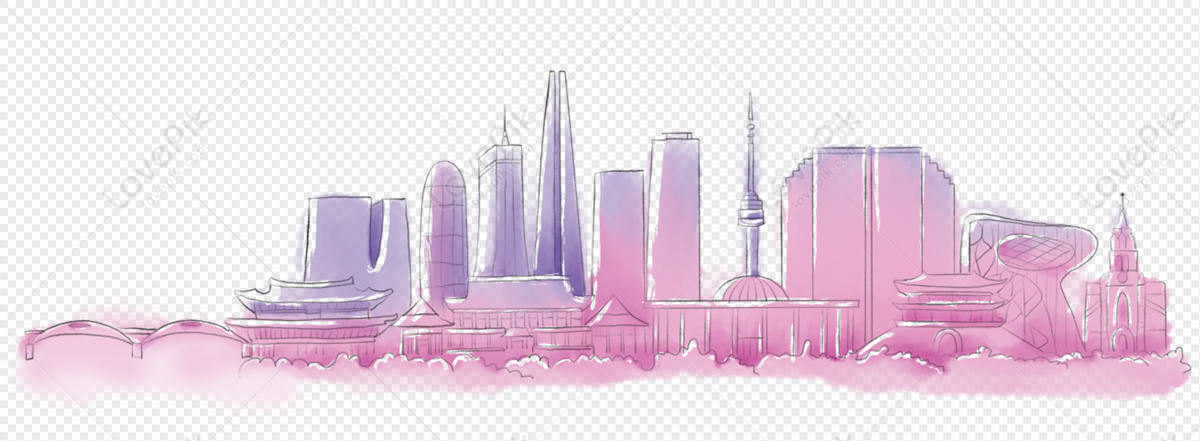 City Building, City Light, Light Purple, Building PNG Transparent ...