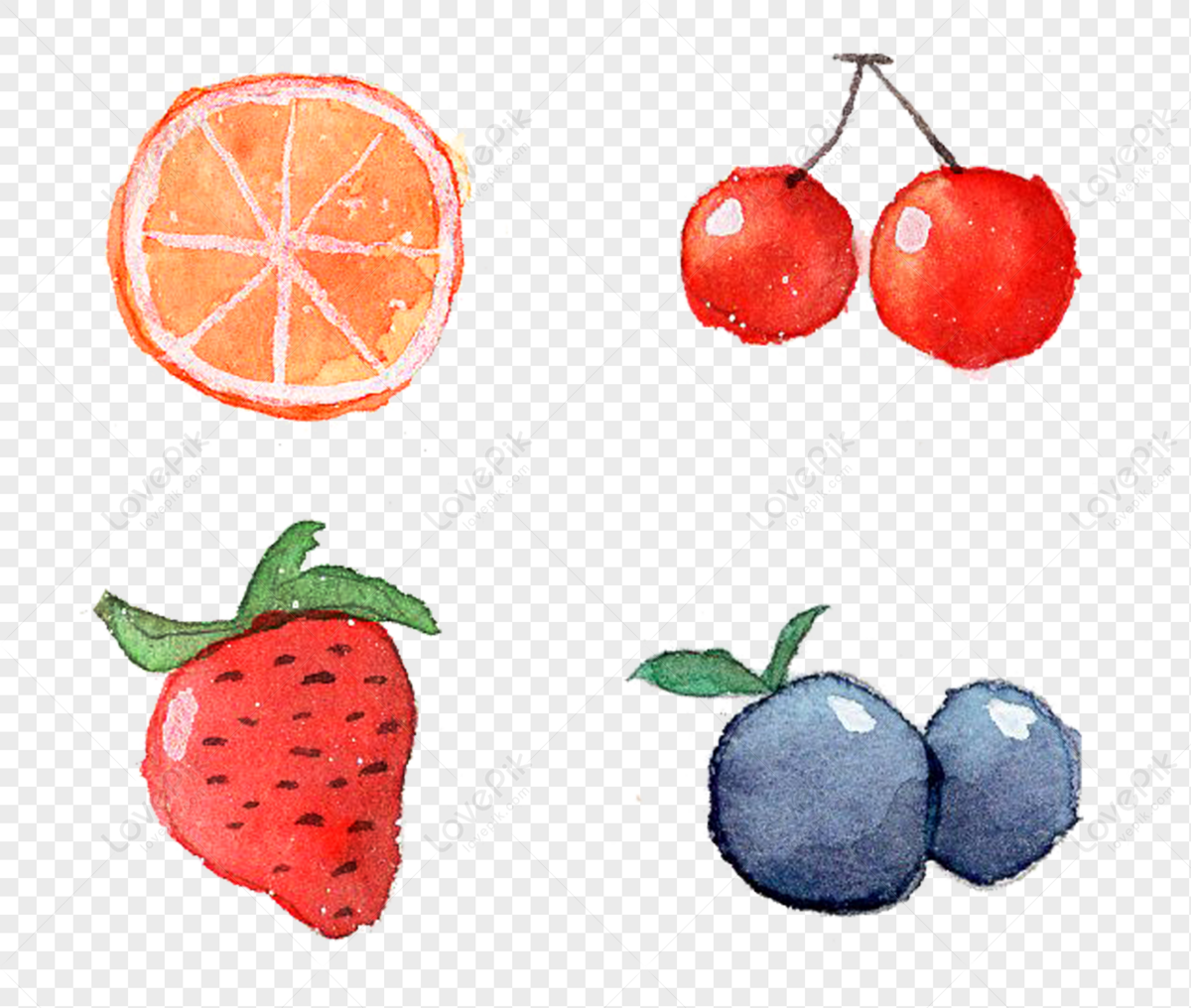 Fruits Colorful Watercolor Illustration Watercolor Dark Gray Png Hd