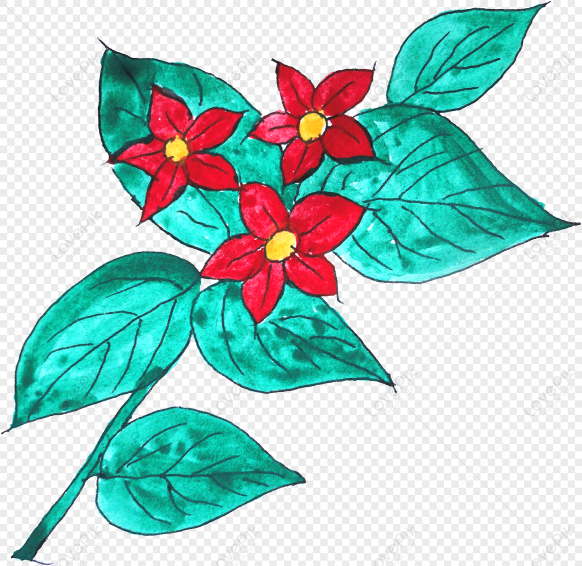 Hand Painted Flowers PNG Transparent Background And Clipart Image For ...