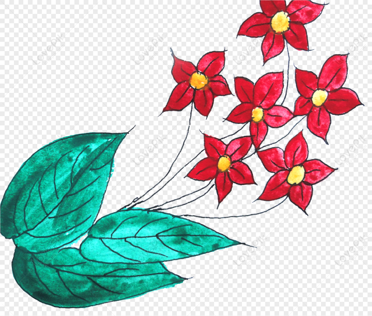 Hand Painted Flowers Png Transparent And Clipart Image For Free 