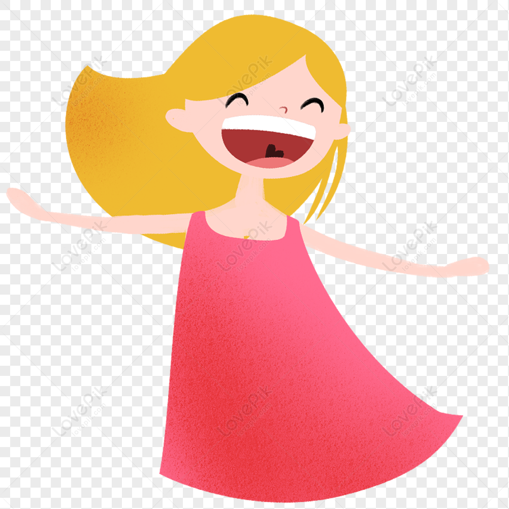 Happy Girl, Girl Pink, Girl Smiling, Girl Vector PNG Image And Clipart ...