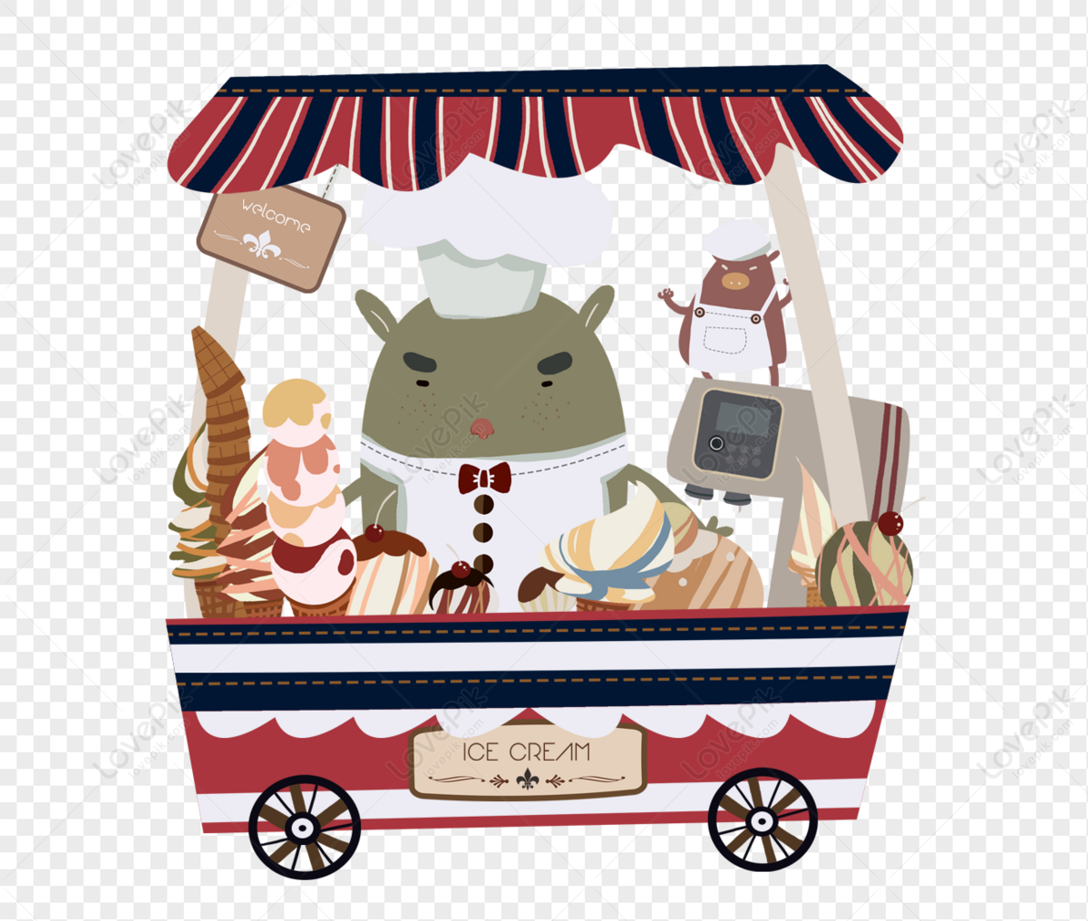 Ice Cream Cartoon Mouse PNG Image And Clipart Image For Free Download -  Lovepik | 400238768