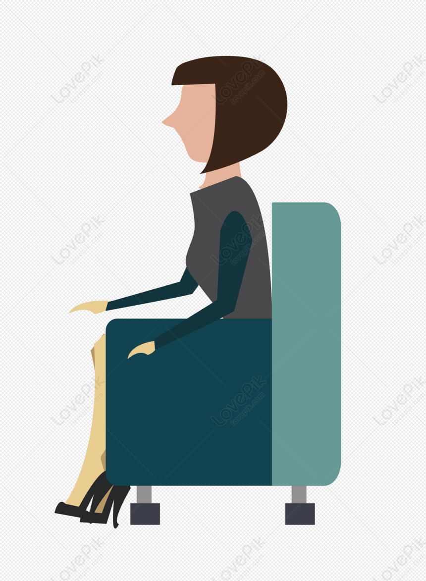 The Woman Sitting On The Sofa PNG Picture And Clipart Image For Free ...