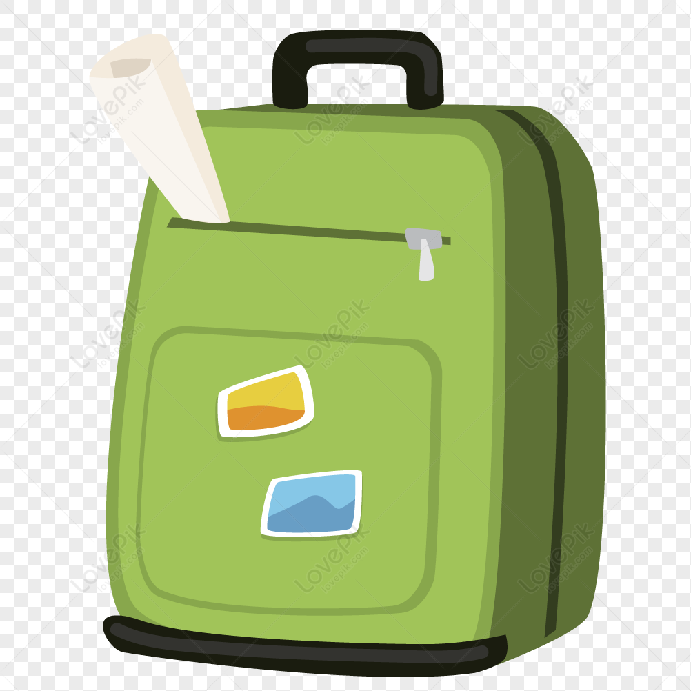 Travelling bag, backpack travel, cartoon school, dark green png transparent image