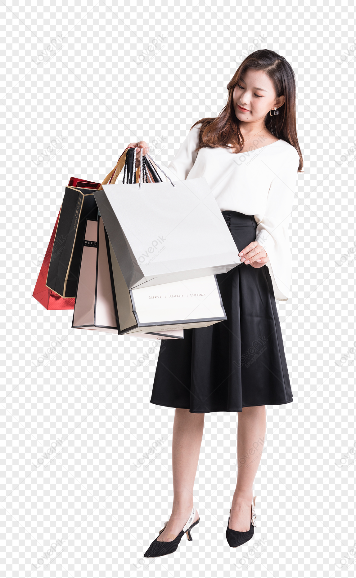 Young Women Walk With Shopping Bags., Elegant Woman, Shopping Woman,  Aesthetic Salon PNG Transparent Image And Clipart Image For Free Download -  Lovepik