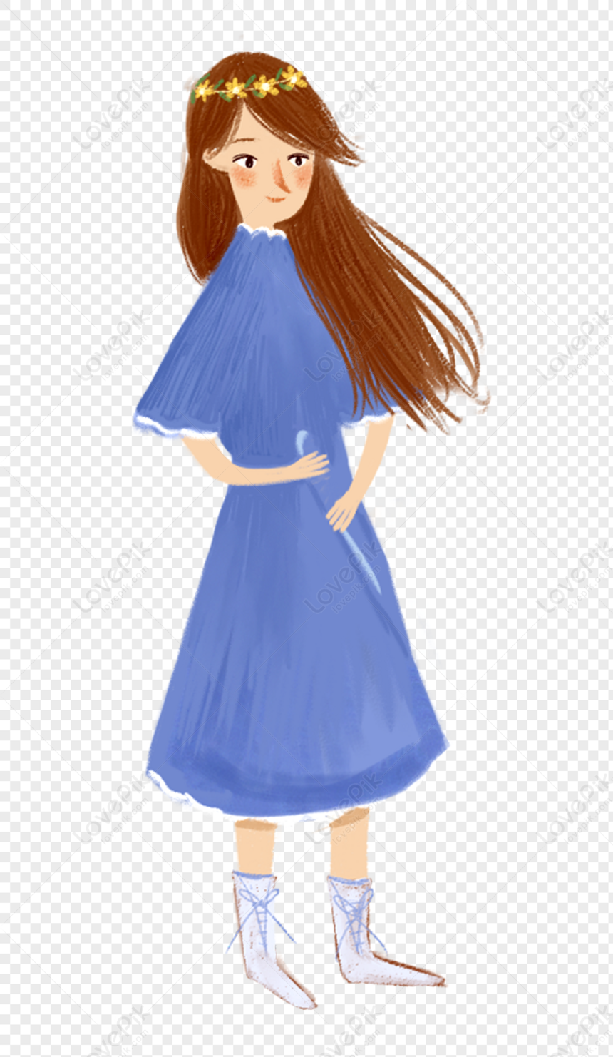 A Girl With A Garland PNG Hd Transparent Image And Clipart Image For ...