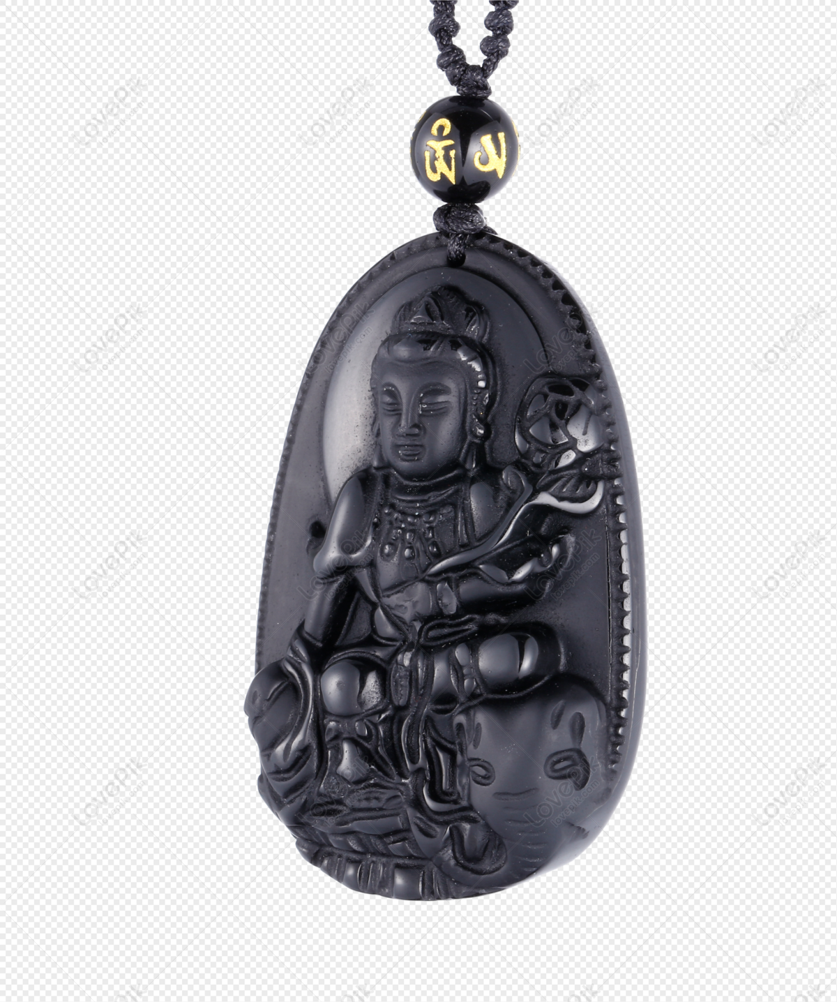 Buy Black Cotton Bead Gold Antique Finish Lord Buddha Pendant Ethnic  Handmade Necklace Set Design 2online - Excellentcrafts