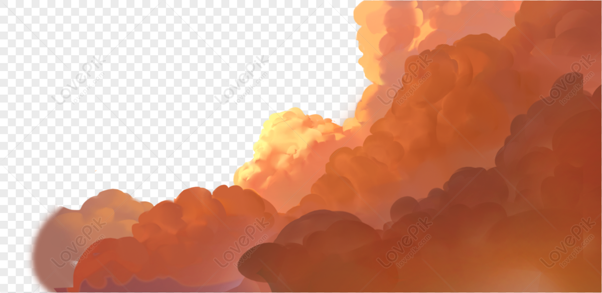 Baixe Ilustração de Nuvem de Desenho Animado com Fogo PNG