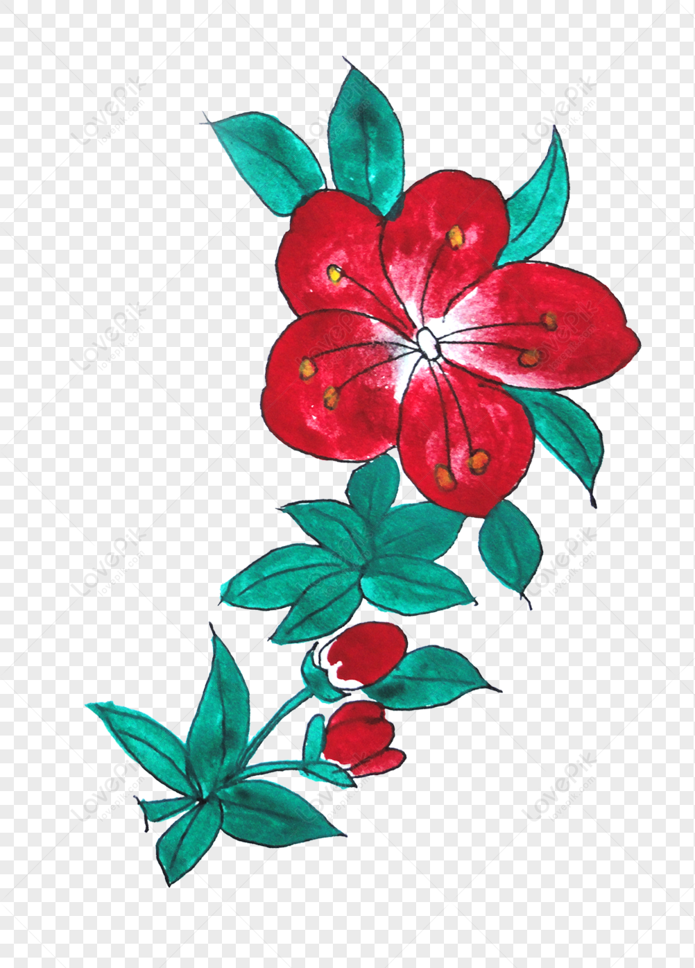 Flower, Flower Transparent, Flower Green, Flower Painting PNG Image ...