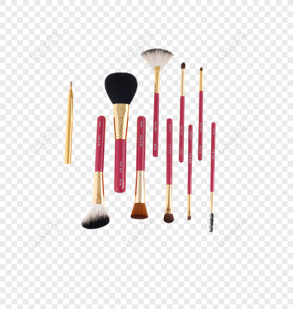 Make-up Brush, Gold Red, Gold Pink, Pink Red PNG Transparent Background ...