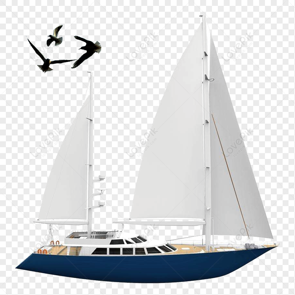 Yacht, boat sailing, black white, black boat png hd transparent image
