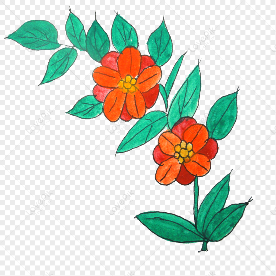 Aesthetic Hand Painted Flowers Png PNG Hd Transparent Image And Clipart ...