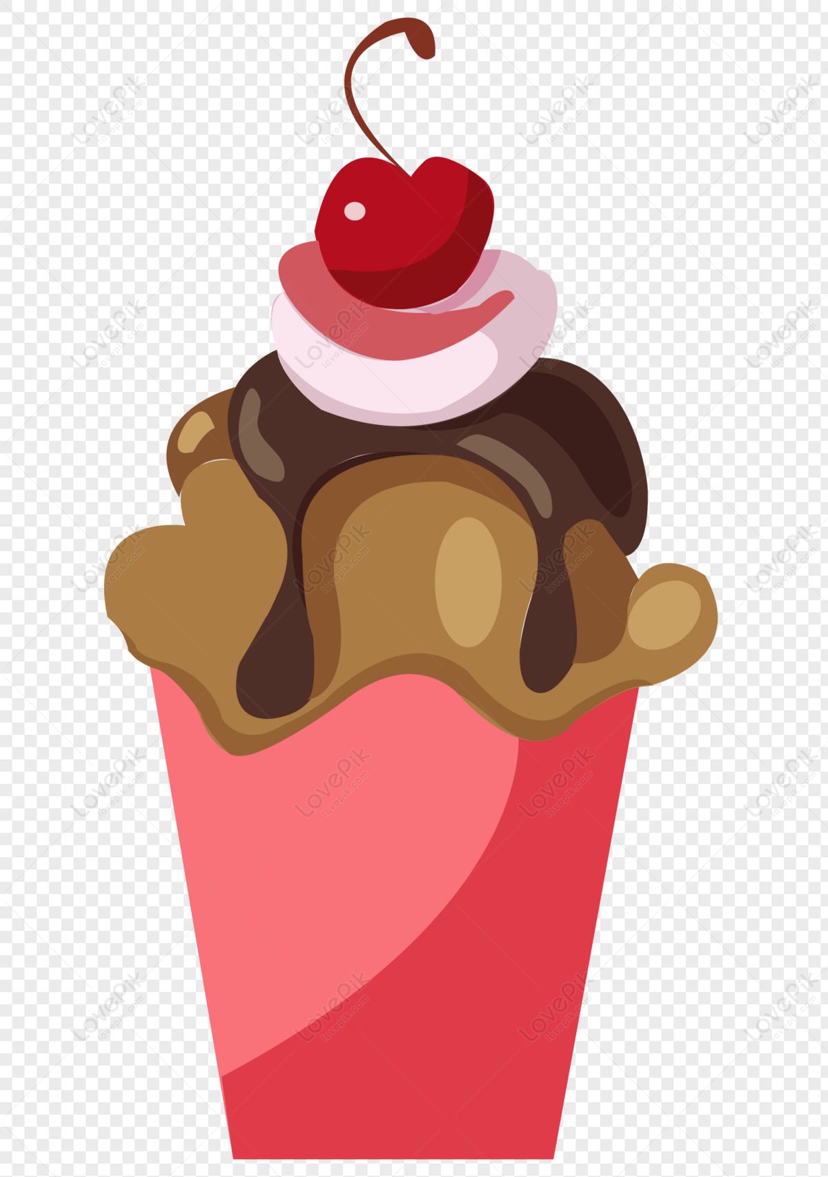 Desenho de cup cake de sobremesas de unicórnio e sorvete para