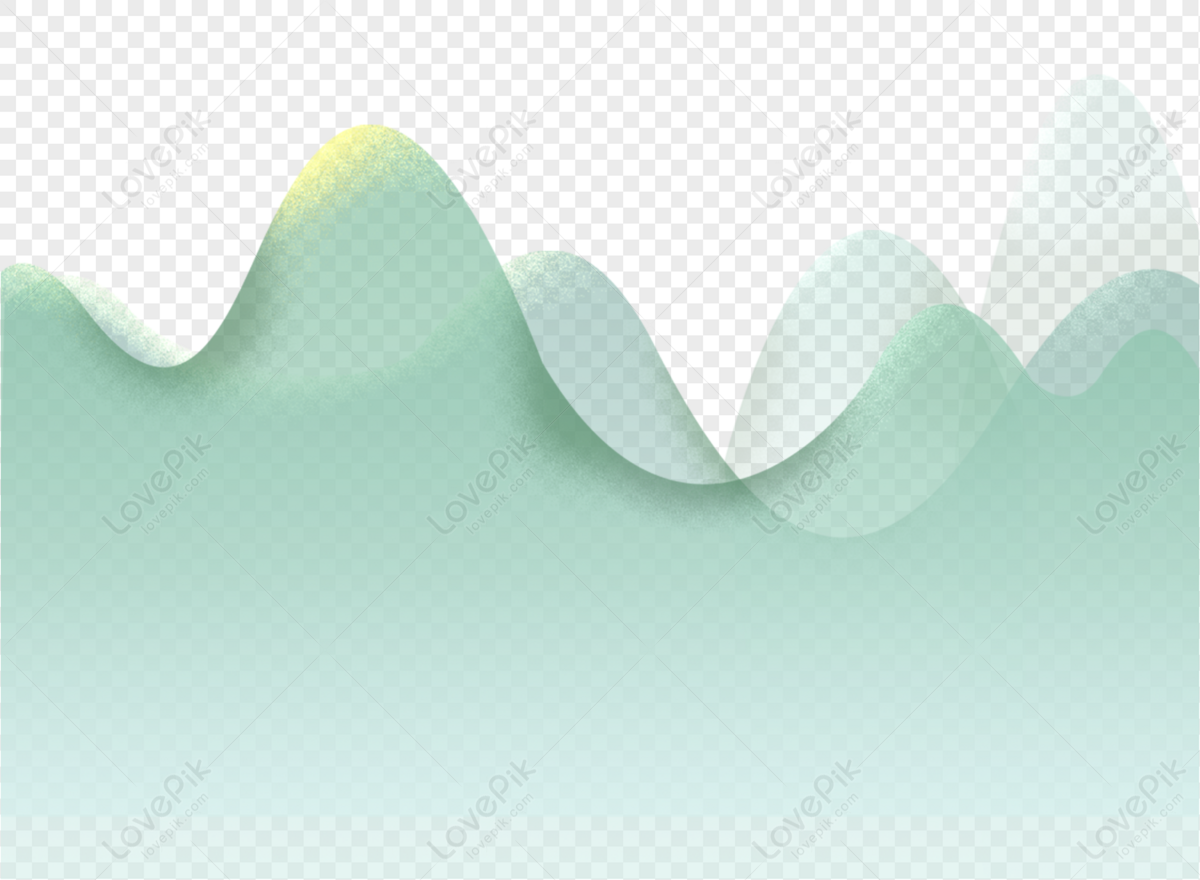 Mountains And Rivers, Gray Green, Light Waves, Green Light Free PNG And ...