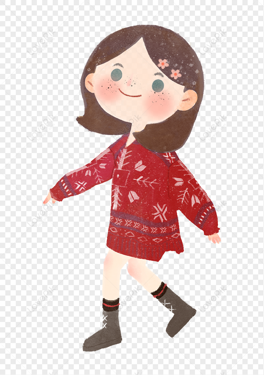 Red Sweater Girl PNG Hd Transparent Image And Clipart Image For Free  Download - Lovepik | 400336904