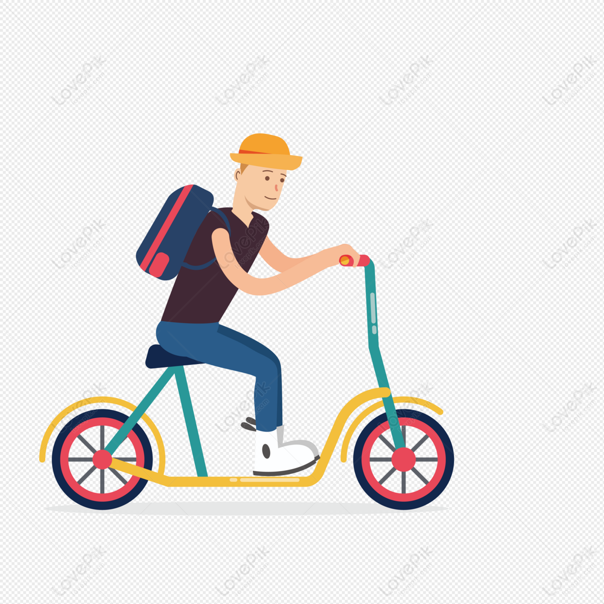 Riding People, Bike Riding, Cartoon Illustration, Bicycle Riding PNG ...