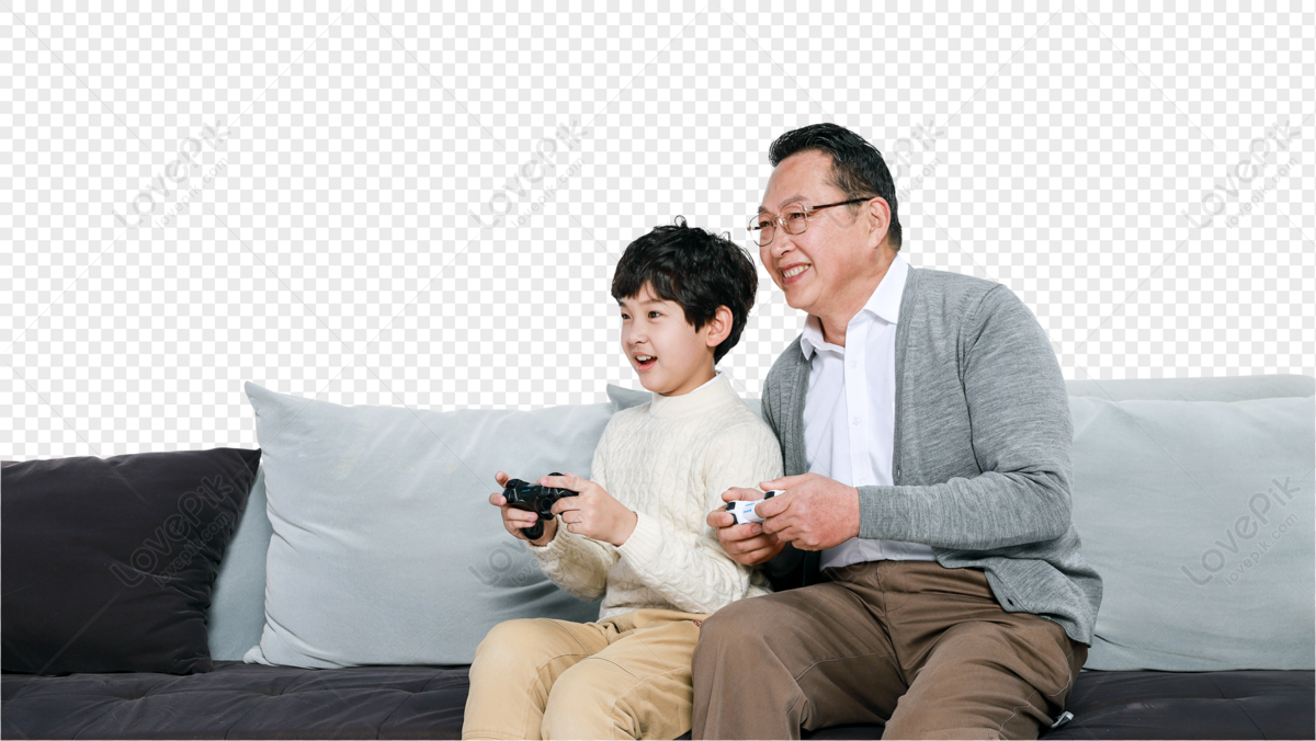 The Old Man And His Grandson Play Games., Man Gaming, Relaxing, Game PNG  Free Download And Clipart Image For Free Download - Lovepik | 400402203