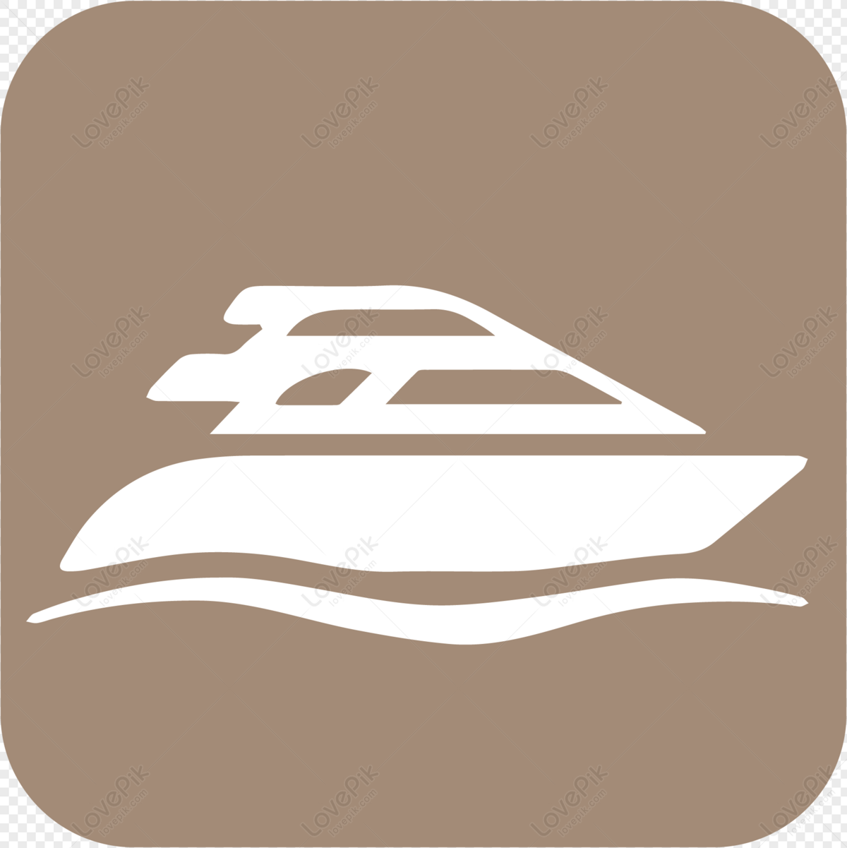 Yacht, icon white, dark lines, art icon png transparent background