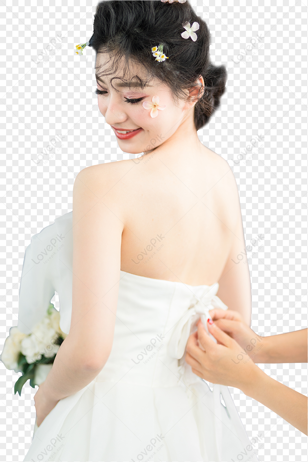 Ajude A Noiva A Ajustar O Vestido De Noiva PNG Imagens Gratuitas