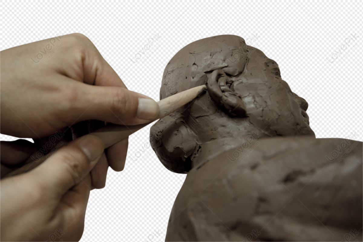 Man Crumples Piece of White Clay for Sculpting Stock Photo - Image of  layers, master: 89580532