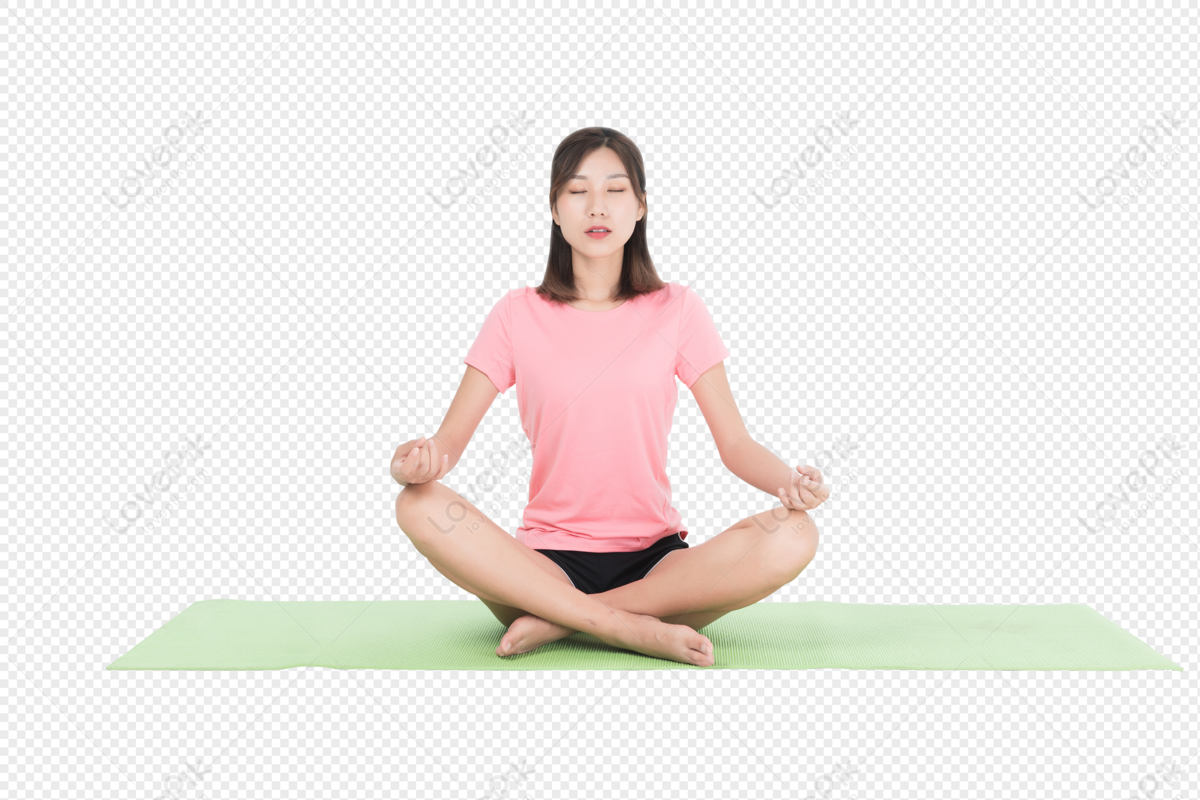 Premium Photo  Photo of a asian female doing yoga and meditation in front  of pink color wall
