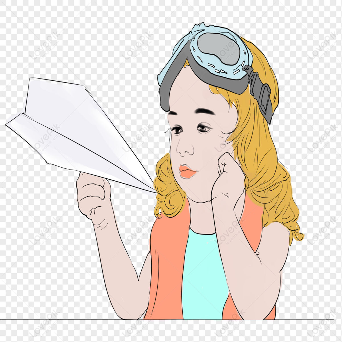 Girls With Hand Painted Planes PNG White Transparent And Clipart Image For  Free Download - Lovepik | 400495822