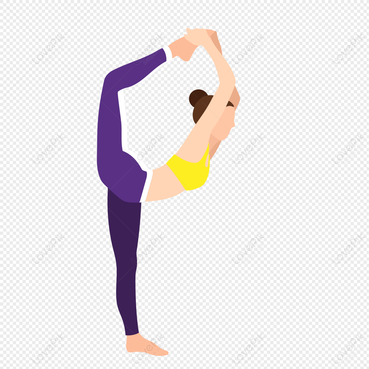 Woman Practicing Yoga. Girl Meditate Outdoor In Park In Lotus Position On Transparent  Background With Green Leaves. Padmasana Pose For Relaxing And Meditation.  Cartoon Flat Vector Illustration, Icon Royalty Free SVG, Cliparts,
