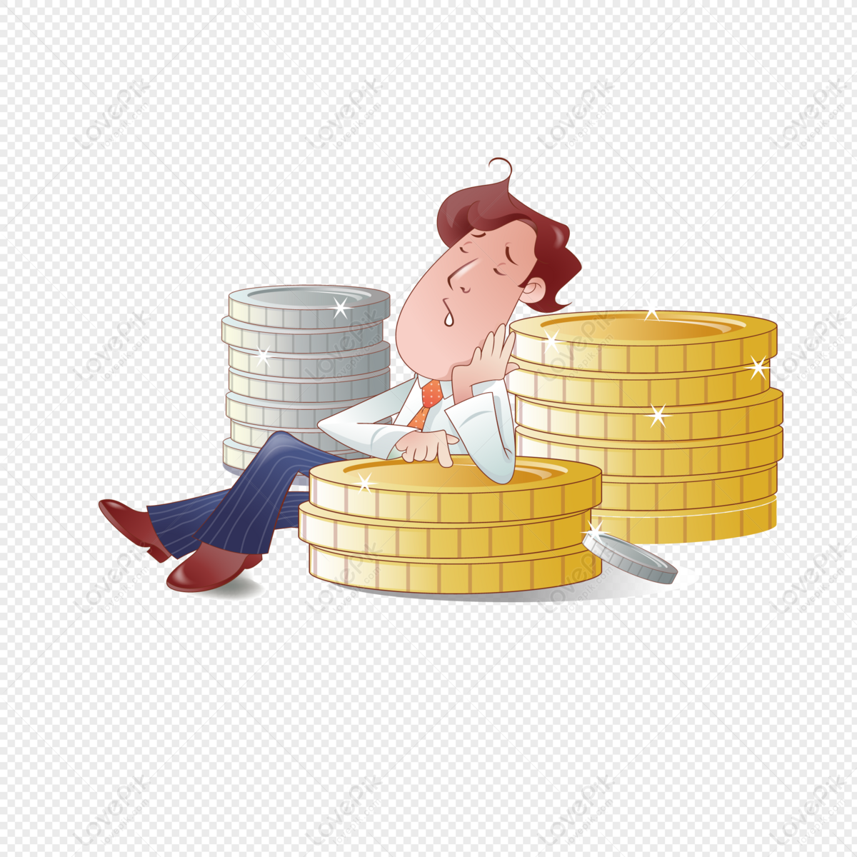 Gold Coin Man, Man Money, Man Vector, Cartoon Man PNG Hd Transparent ...