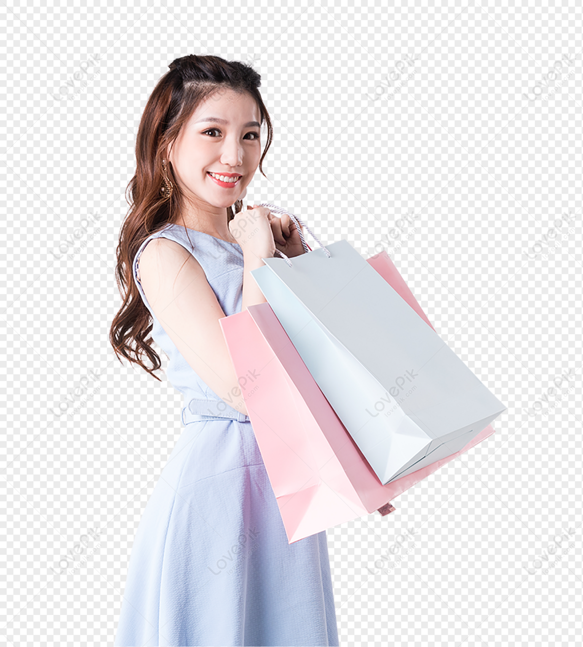 Women In Shopping Carnival Shopping Bags, Shopping Woman, Holding Light ...