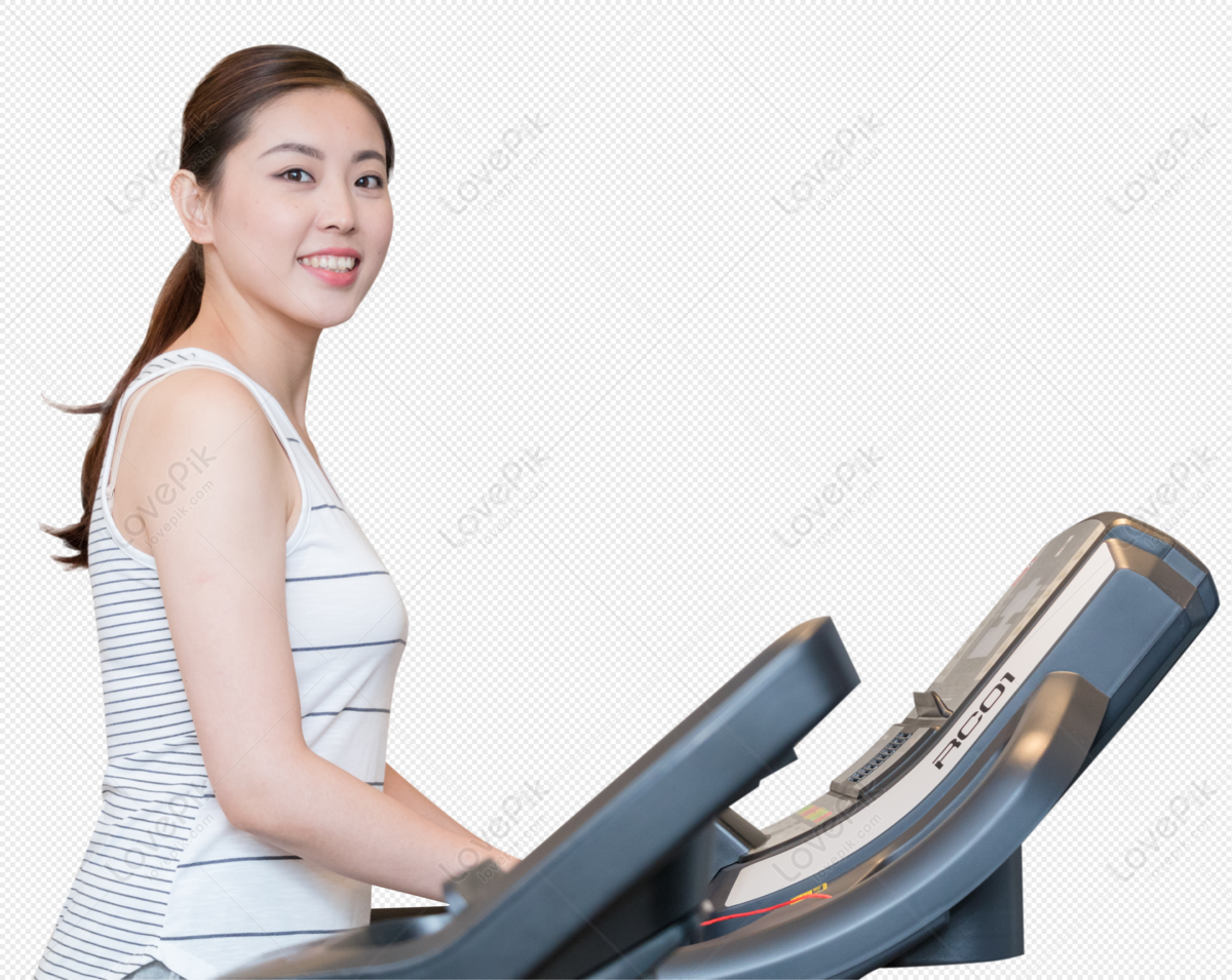 Young woman running on treadmill with determination png download -  4672*4640 - Free Transparent Woman Running png Download. - CleanPNG /  KissPNG