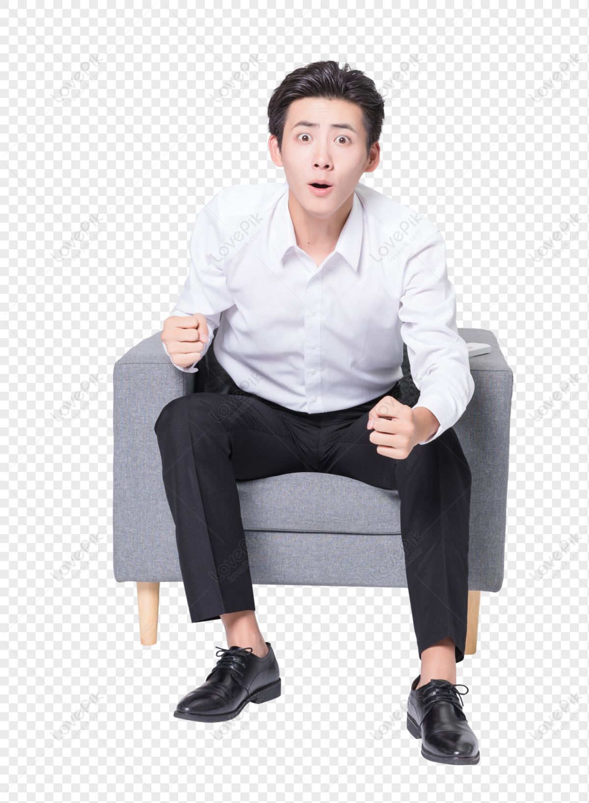 Excited Business Man, Man Sitting, Career, Excited Person PNG White ...