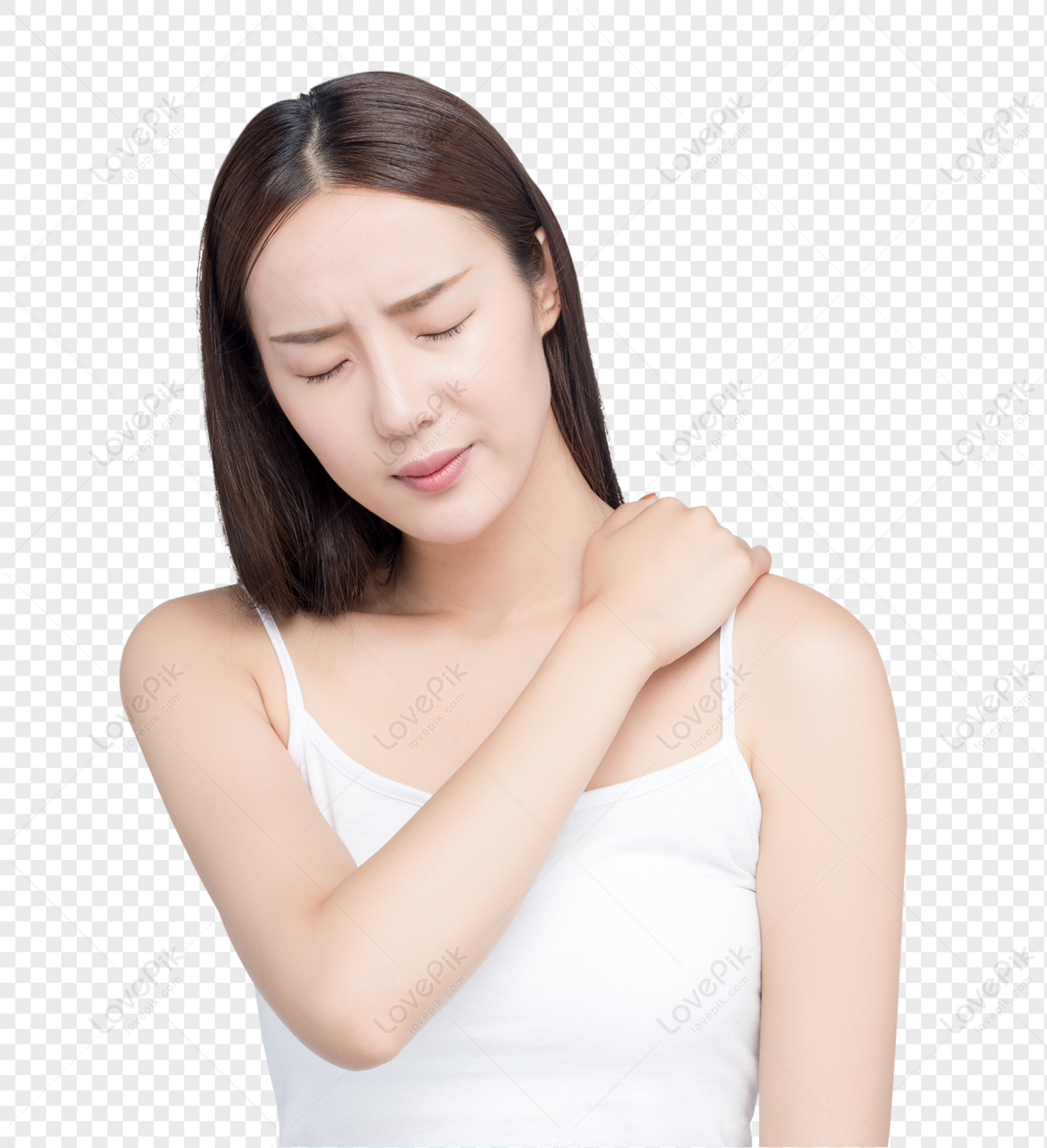 Elbow Pain. Closeup Beautiful Female Body with Pain in Arms Stock