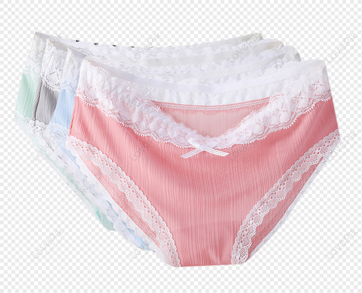 Pink Cotton Panties With White Lace Isolated Over White Stock Photo,  Picture and Royalty Free Image. Image 33094777.