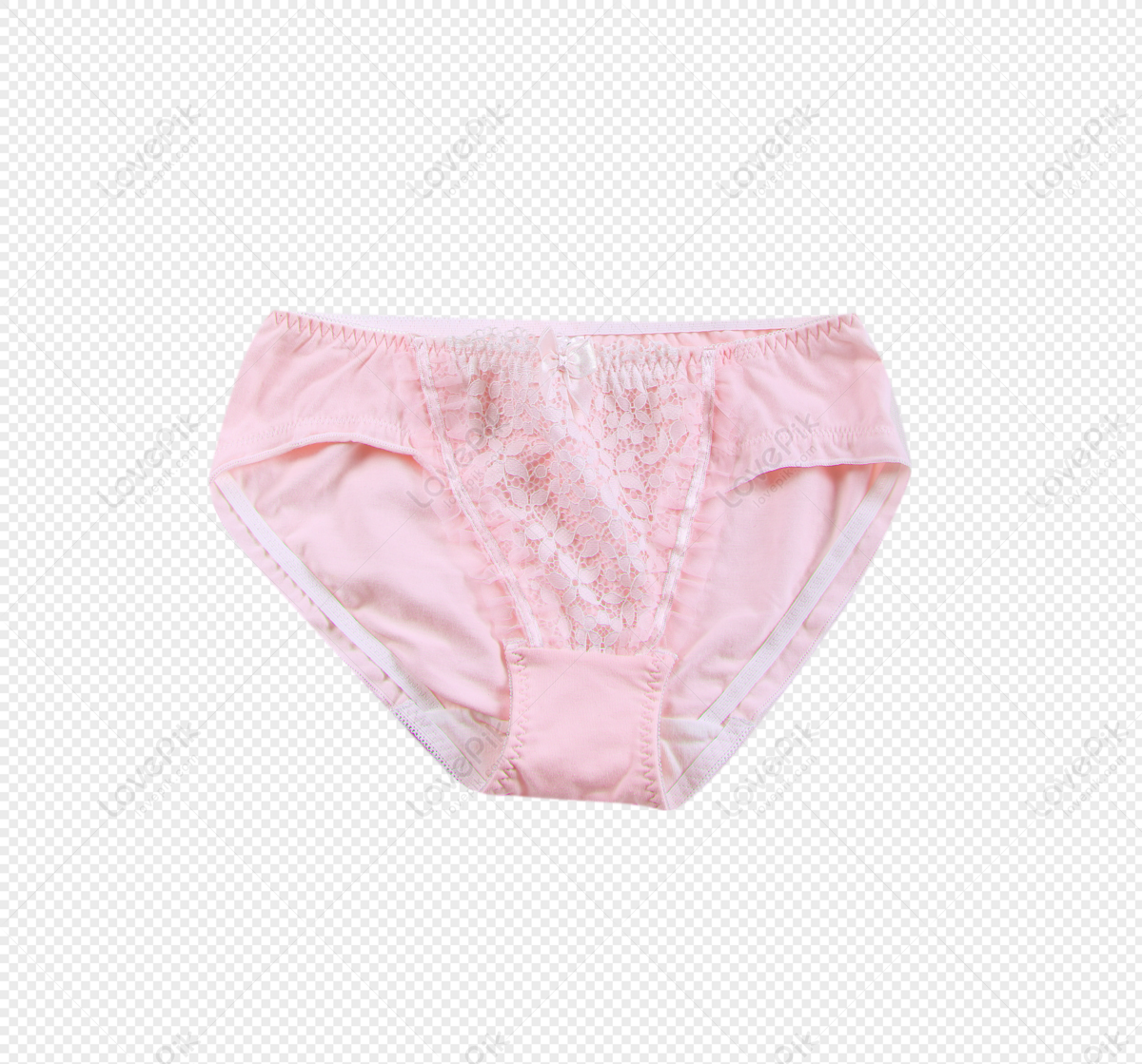 Pink Cotton Panties With White Lace Isolated Over White Stock Photo,  Picture and Royalty Free Image. Image 33094777.
