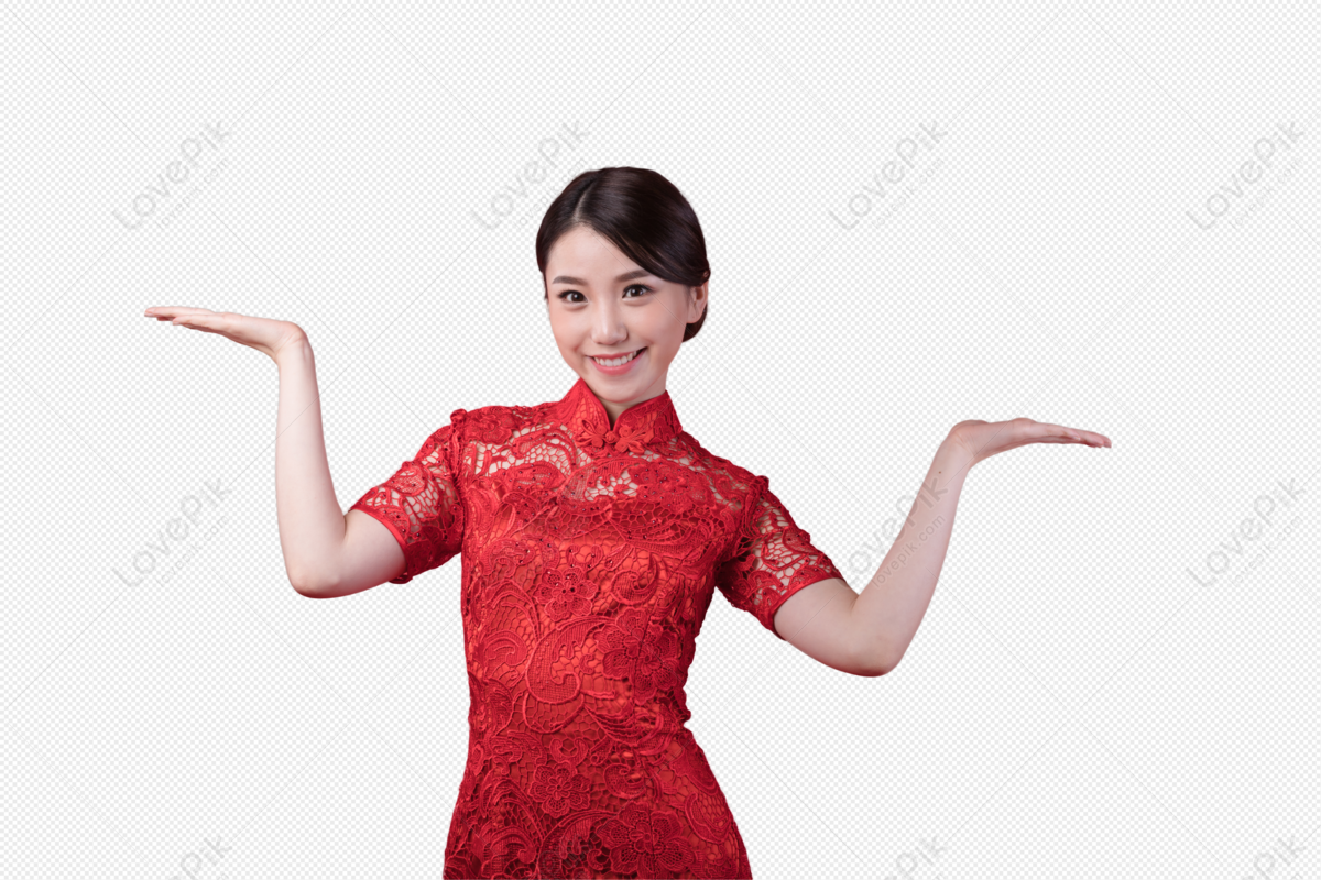 New Spring Wear Qipao Beauty Hands Hold Up PNG Image Free Download And ...