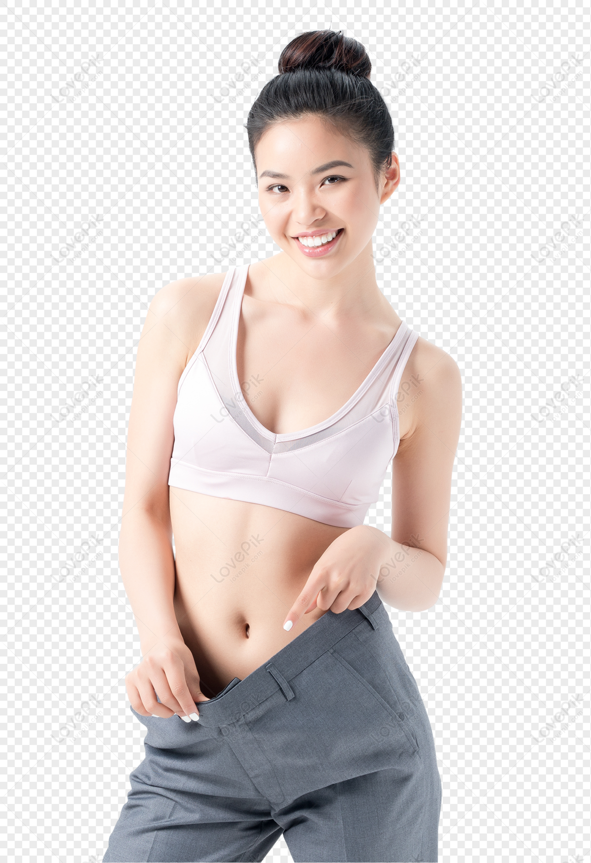 Woman Wears Too Big Trousers As she Loose Weight - Weightloss Stock Photo -  Image of jeans, loss: 107226474
