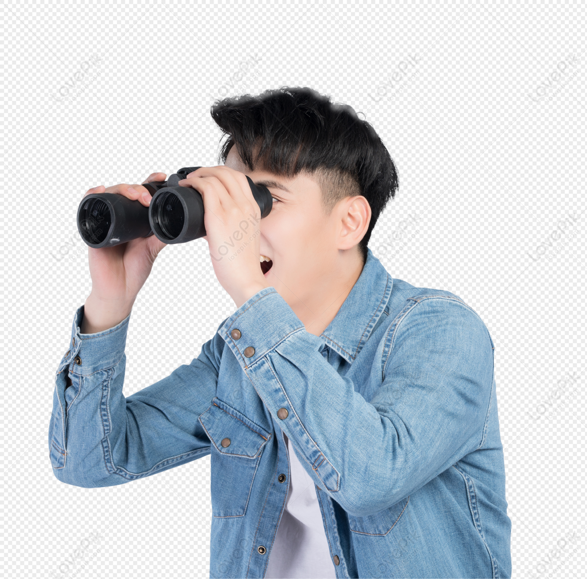 free clipart man looking through binoculars image