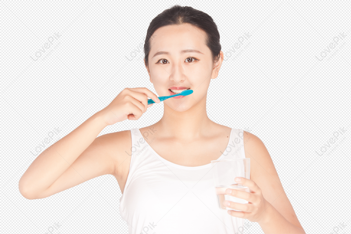 Красивая девушка чистит зубы изображение_Фото номер 400698327_PNG Формат  изображения_ru.lovepik.com