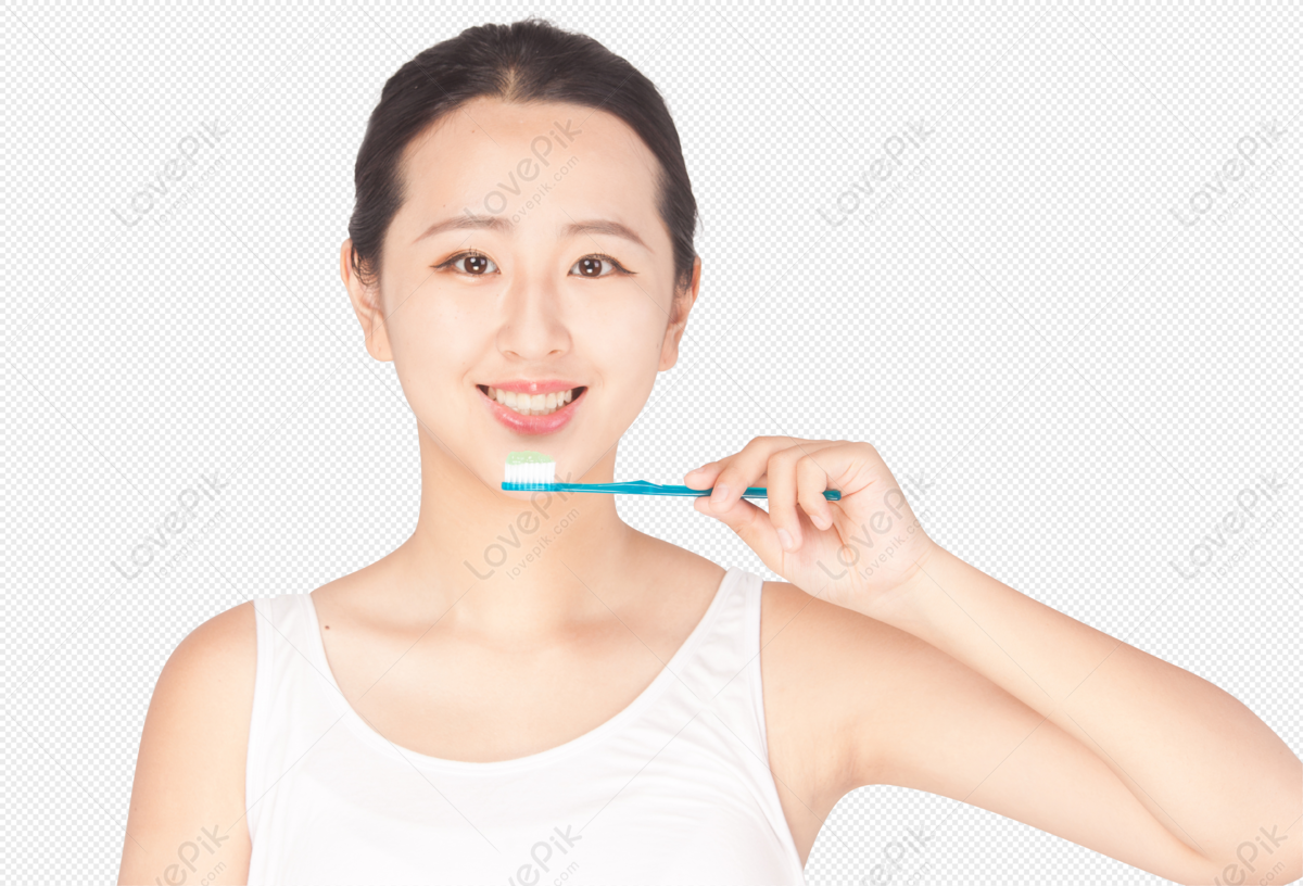 Красивая девушка чистит зубы изображение_Фото номер 400698331_PNG Формат  изображения_ru.lovepik.com