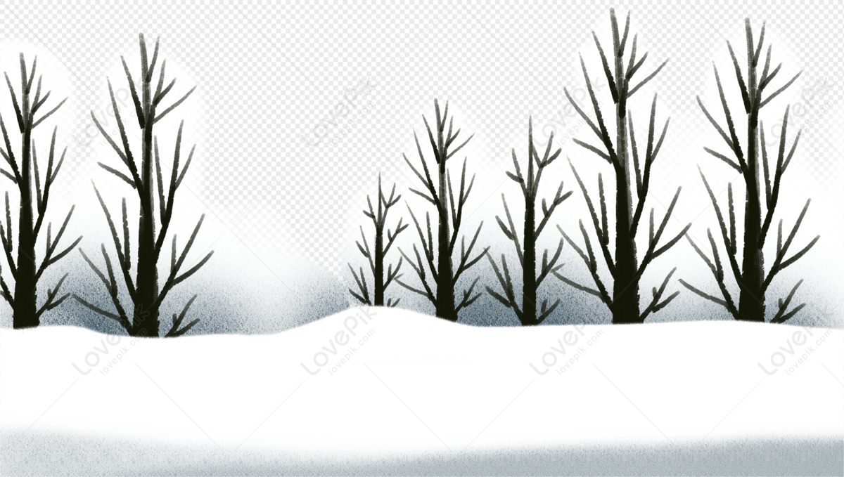 winter scene clip art black and white