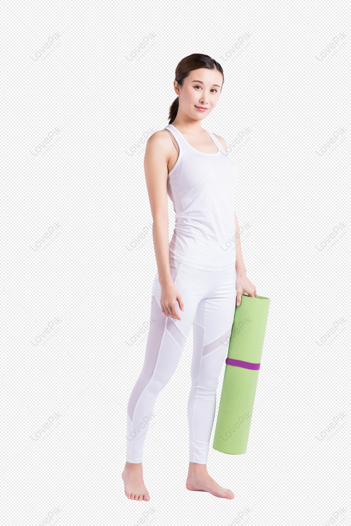 Young Women With Yoga Mats, Woman Yoga, Light White, Green White PNG  Picture And Clipart Image For Free Download - Lovepik