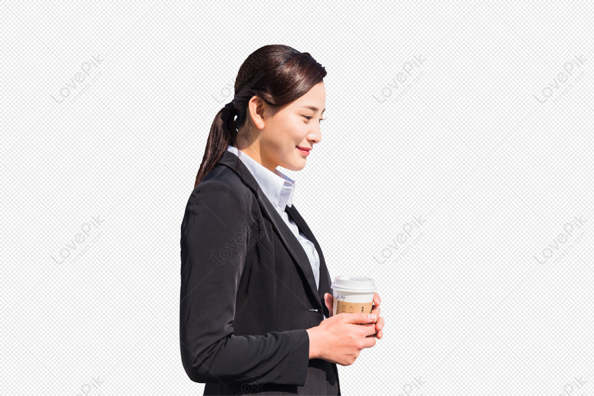 Business Women Hold Milk Tea PNG Picture And Clipart Image For Free ...