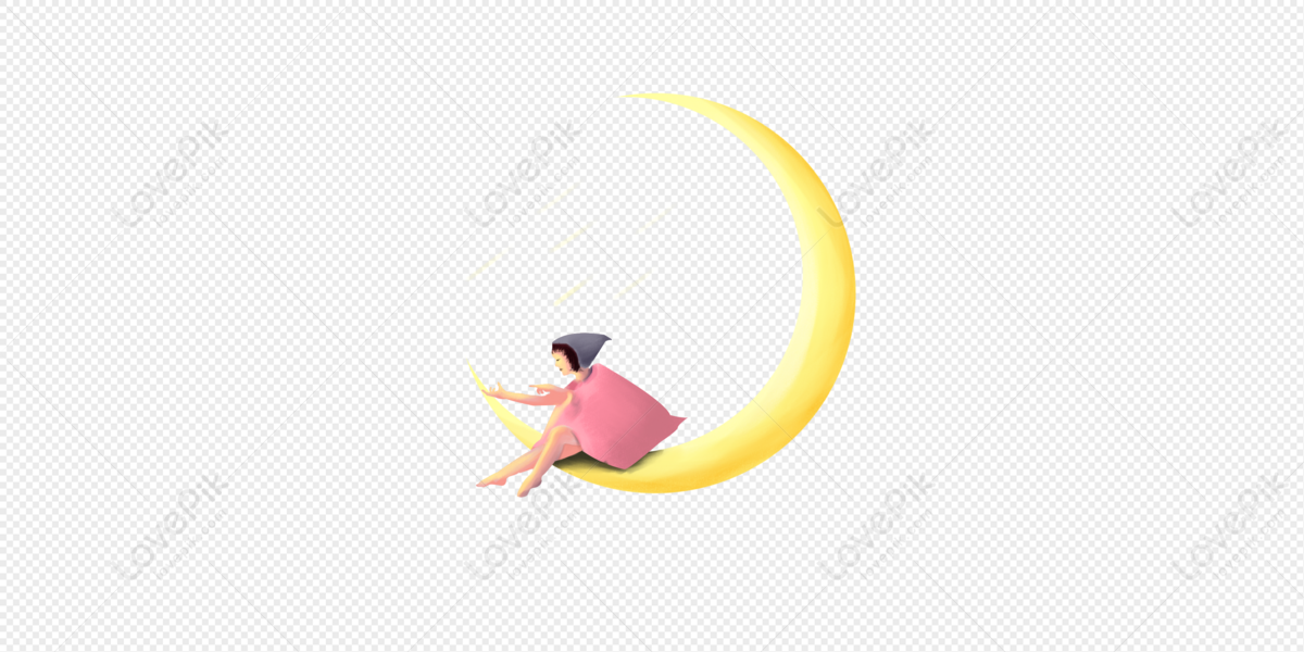 Childrens Day Cute Children Sitting On The Moon Png Free Illustration PNG  Images