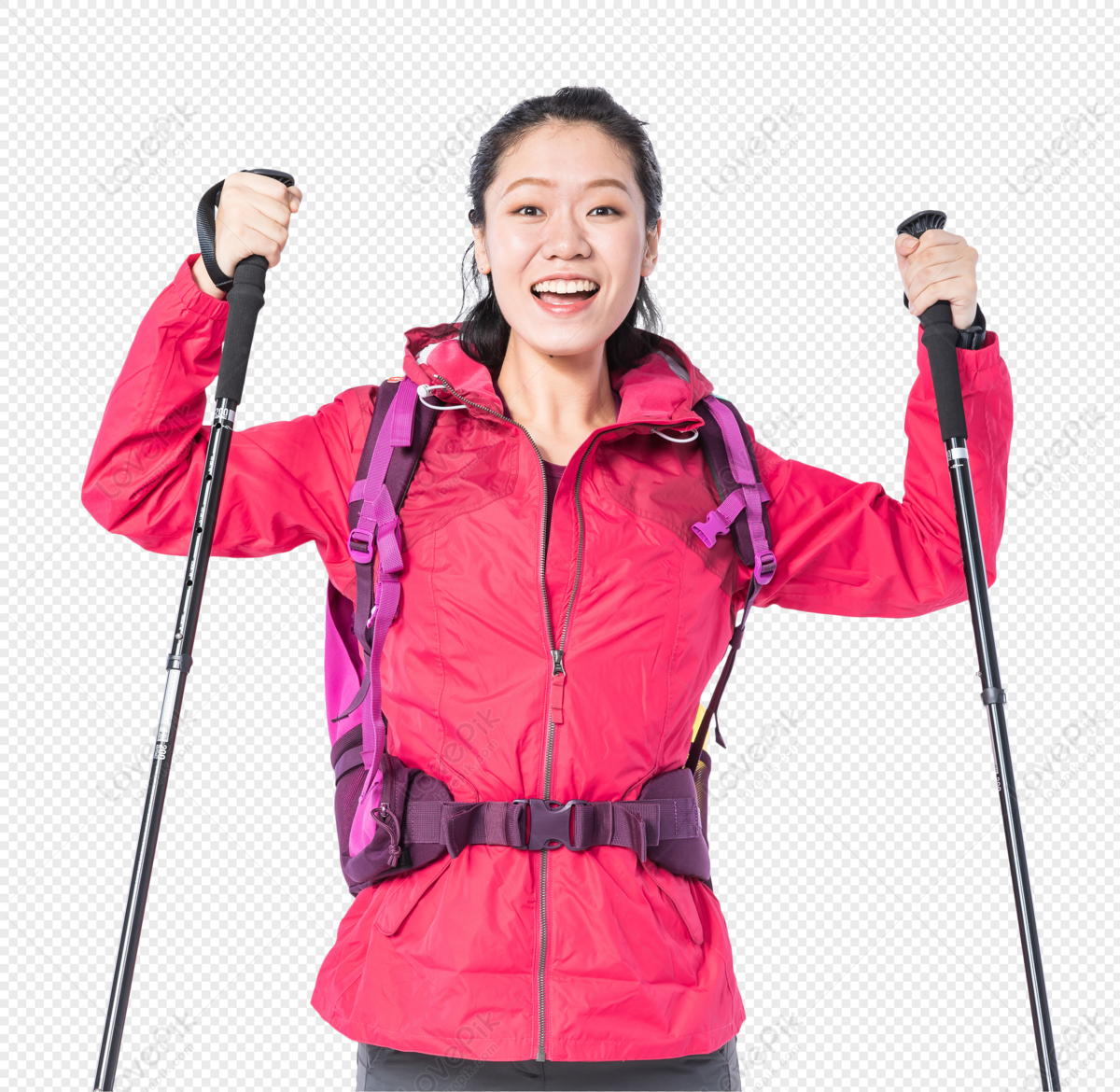 Hiking Young Women, Light Red, Red Woman, Dark Red PNG Picture And ...