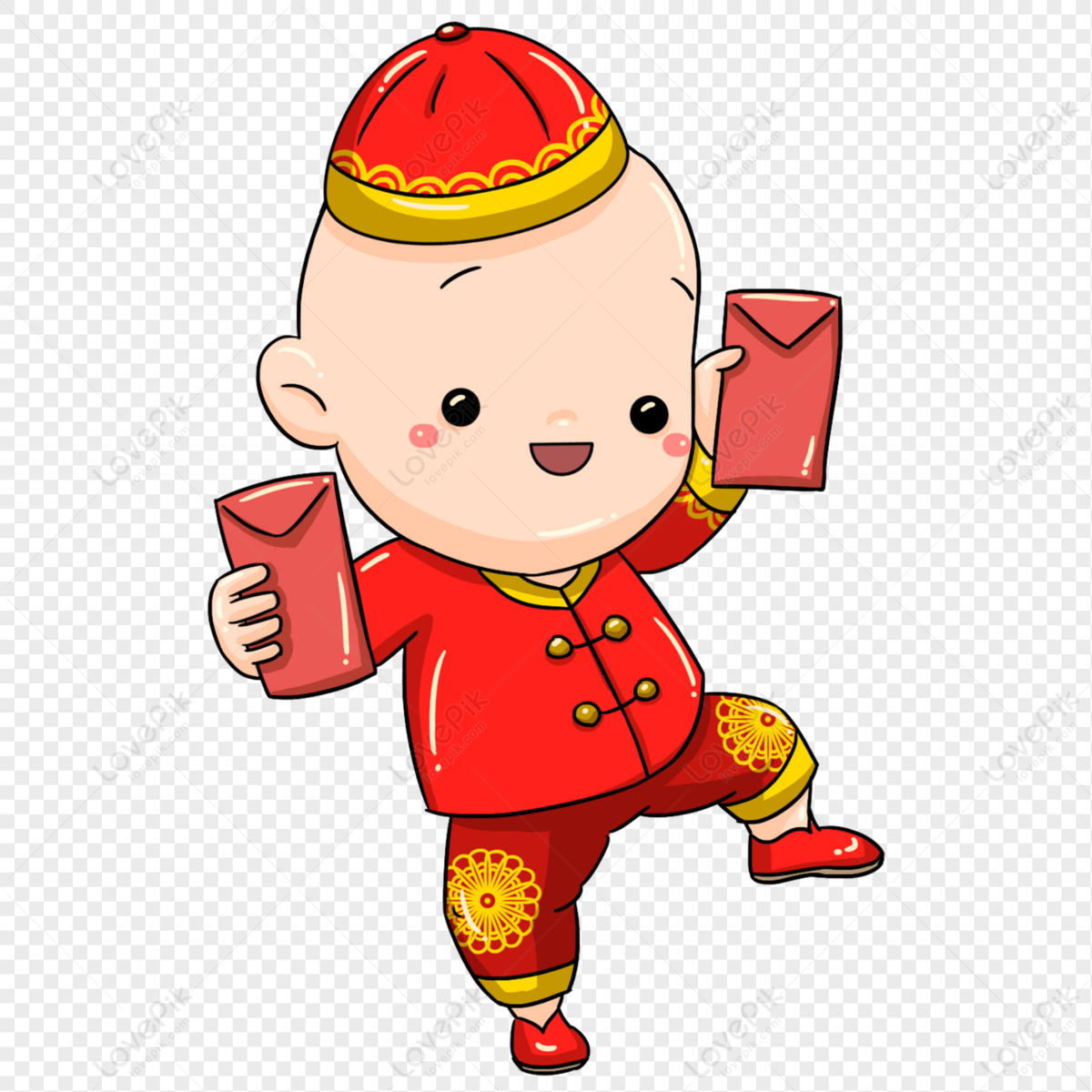 Lucky Girl With Red Packets PNG Transparent Image And Clipart Image For ...