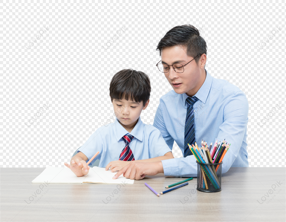 The Teacher Taught The Students To Draw And Learn. PNG Transparent And ...