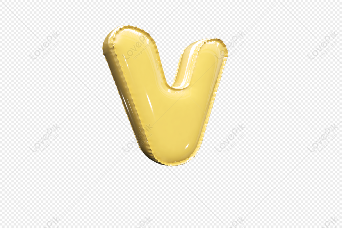 3 D Cute Balloon Letter V Free PNG And Clipart Image For Free ...
